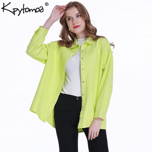 Vintage Stylish Loose Long Tops Women Shirts 2019 Fashion Lapel Collar Long Sleeve Streetwear Ladies Blouses Casual Blusas Mujer