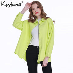 Vintage Stylish Loose Long Tops Women Shirts 2019 Fashion Lapel Collar Long Sleeve Streetwear Ladies Blouses Casual Blusas Mujer