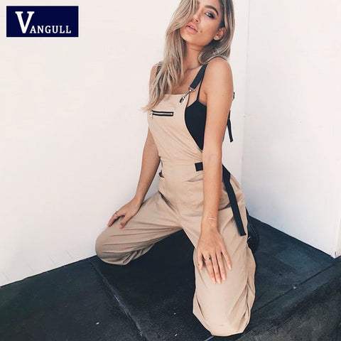 Vangull New Plaid Strap Pants Women Jumpsuit Plaid Print Straight Romper Fashion Long Jumpsuit Overalls Girls Fashion Streetwear
