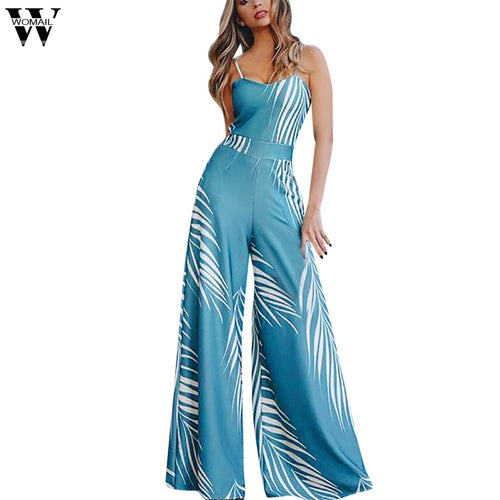 Womail bodysuit Women Summer Casual Fashion Floral Print Lady Sling Sleeveless Jumpsuit  Playsuit overalls new 2019  M5