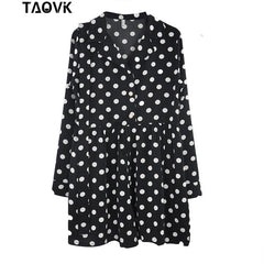 TAOVK Women Polka Dots Printed Jumpsuit Summer Fashion Playsuits Dot V Neck Single-breasted Overalls Elegant Short Jumpsuit